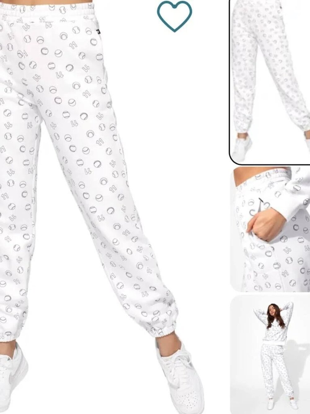 NWEleVen Venus Williams White break point Joggers sweats track pant tennis Mediu